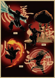 Aang, Katara, Toph, Zuko, Sokka, Team Avatar posters